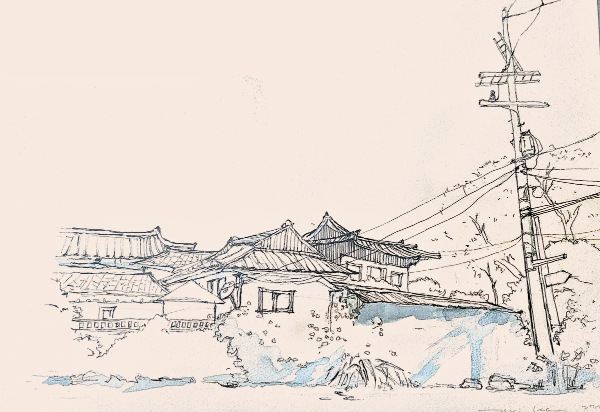 서촌상담소 인근 한옥 골목 손그림